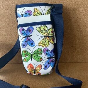 Brighton Vibrant Butterfly Design water bottle /phone holder- new